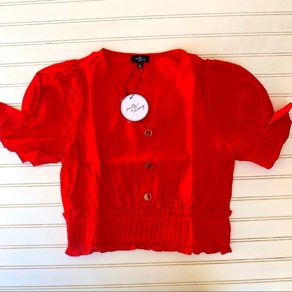 Puff sleeve blouse By Milk & Honey New - Picture 9 of 12